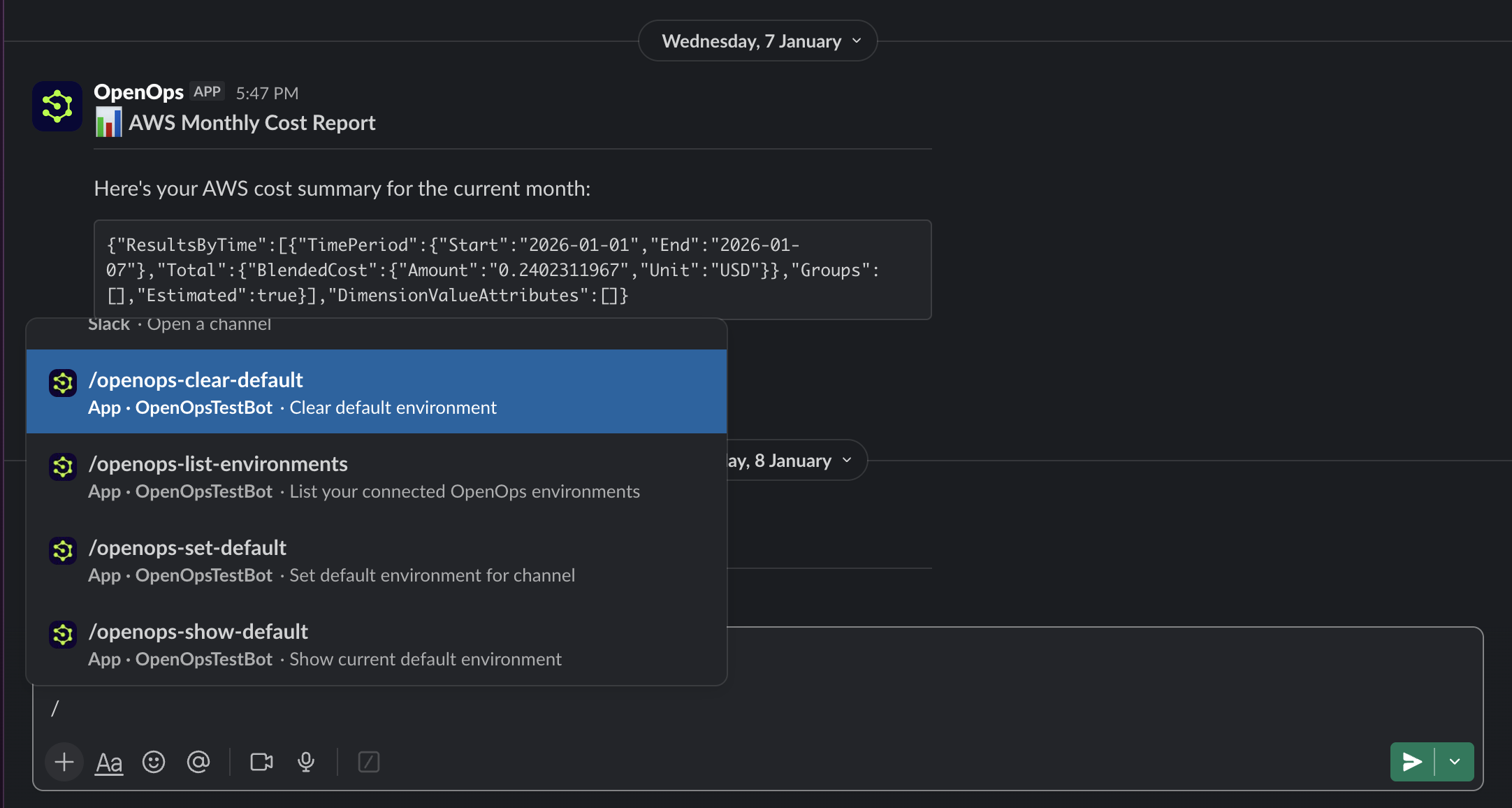 Slash command example