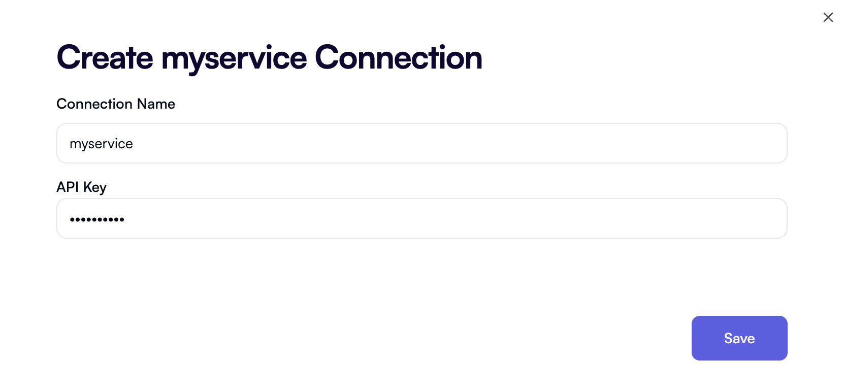 Connection UI - secret authentication