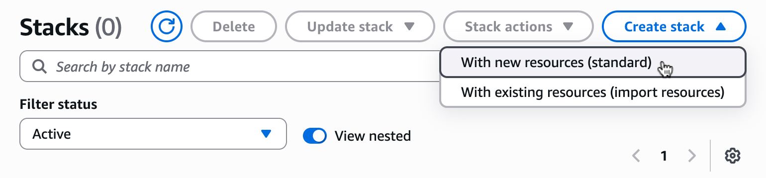 Creating a new stack