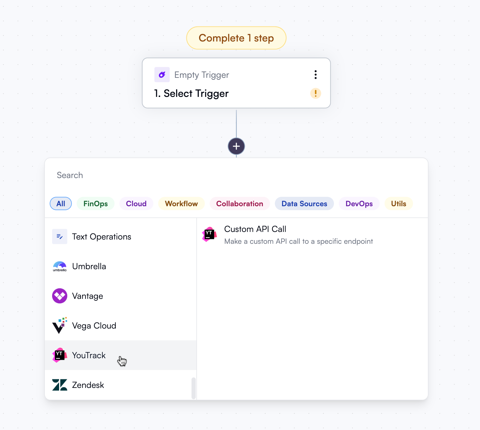 The scaffolded block in OpenOps UI