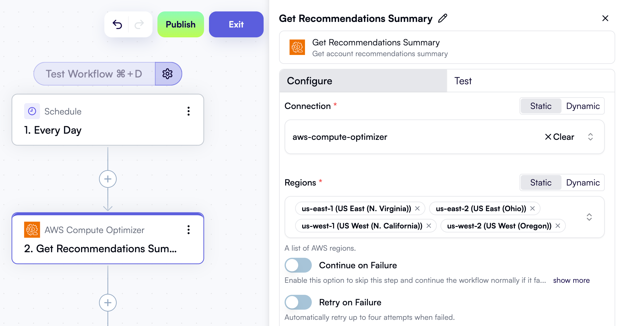 Properties of an action