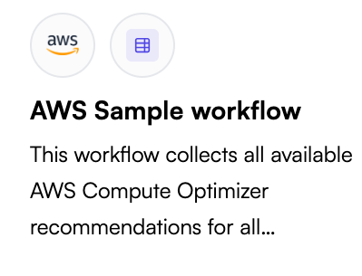 AWS sample workflow