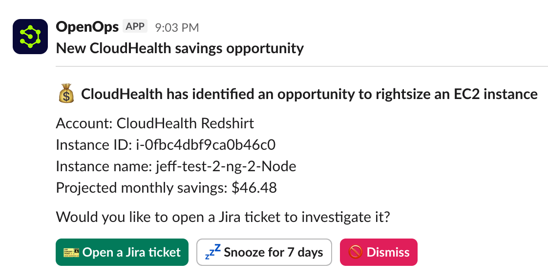 Slack notification
