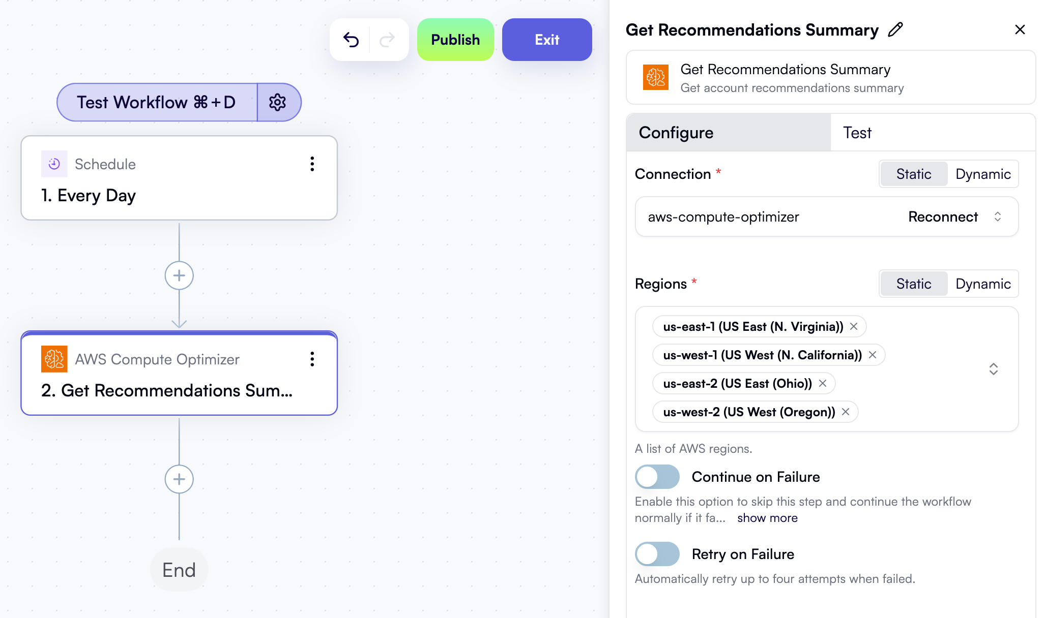 Properties of an action