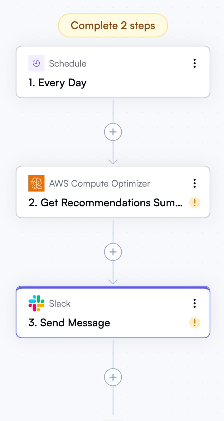 Incomplete steps detected
