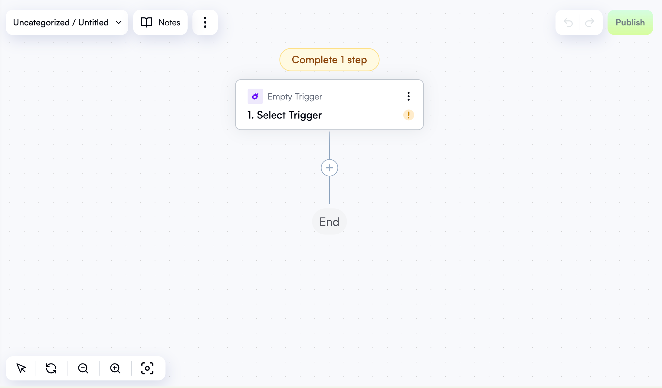 Empty workflow editor
