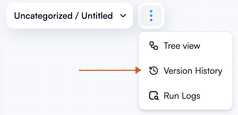 Version History Menu Item