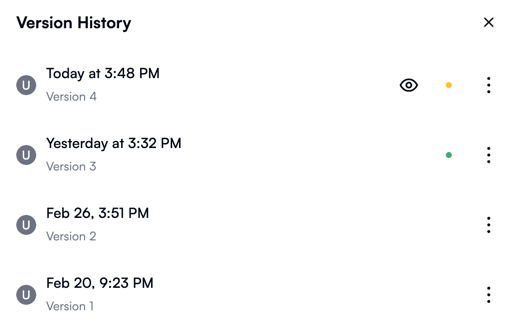 Version History with a draft