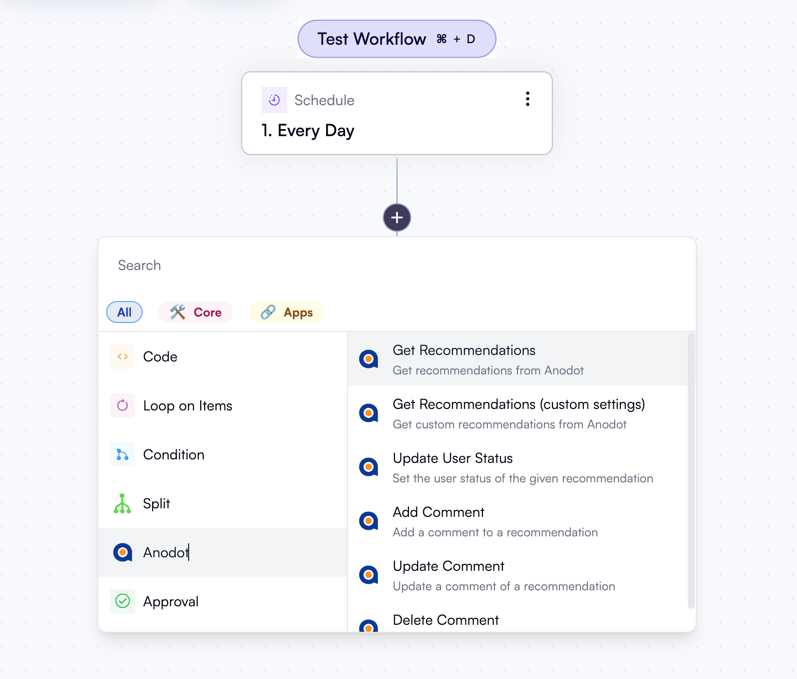 Selecting an action