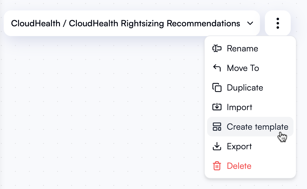Creating a template from workflow