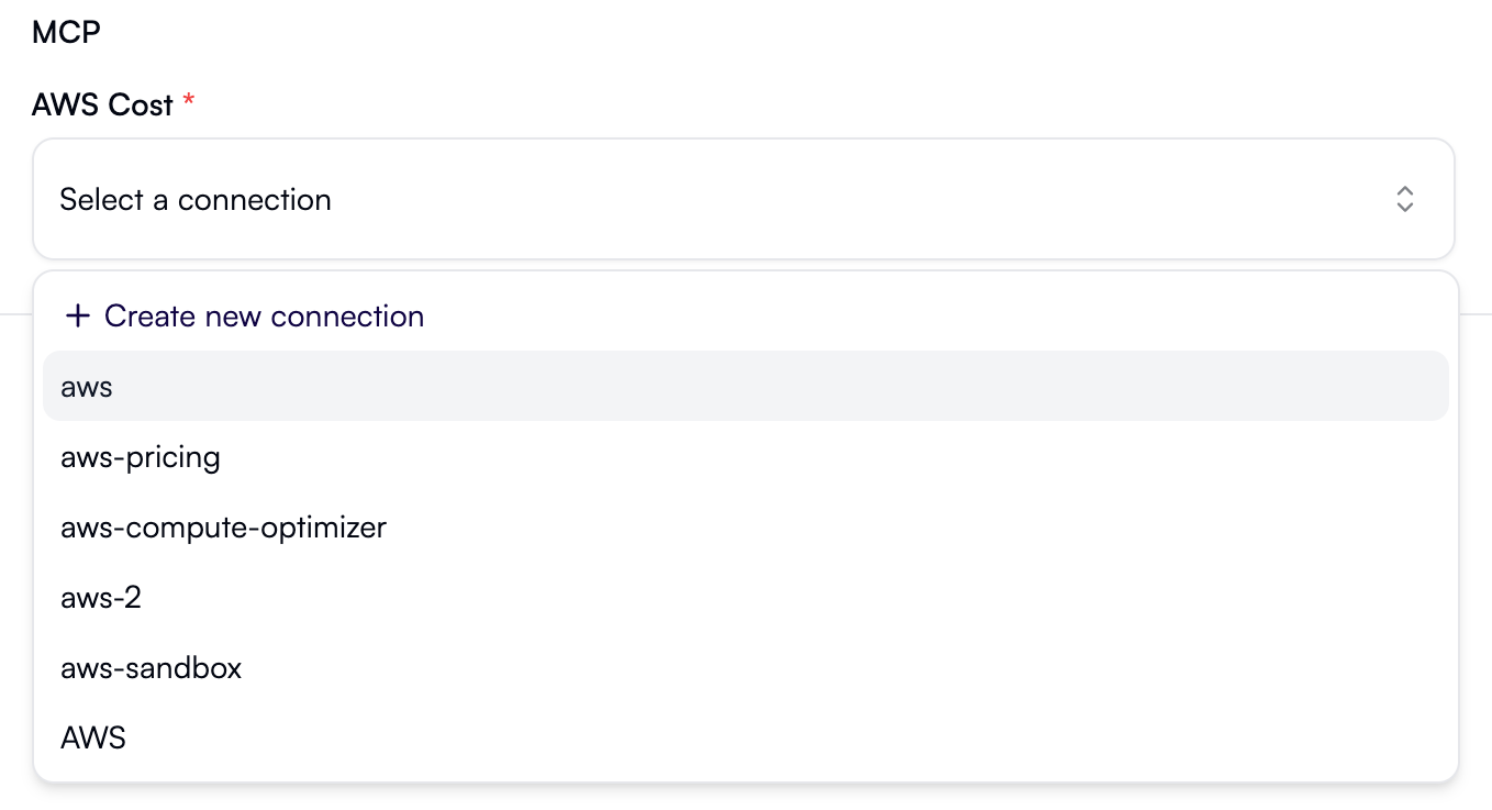 AWS Cost MCP connection