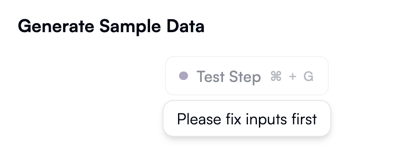 Test button grayed out