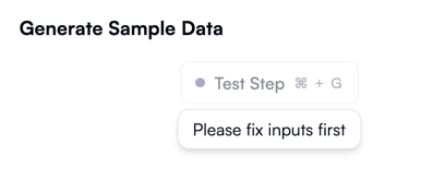 Test button grayed out
