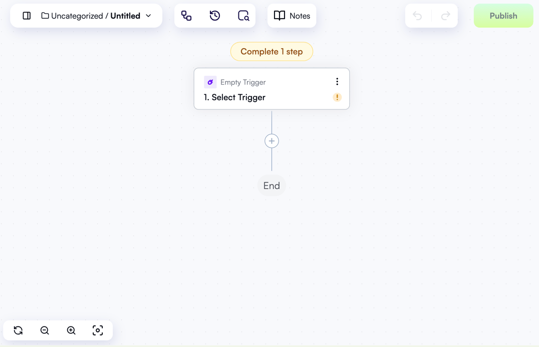 Empty workflow editor