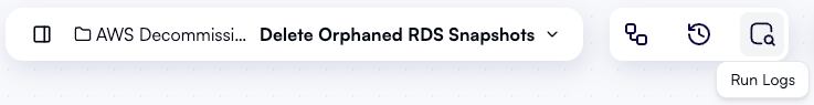 Run logs button