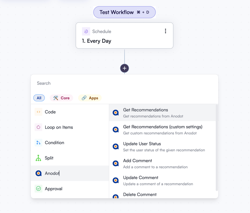 Selecting an action