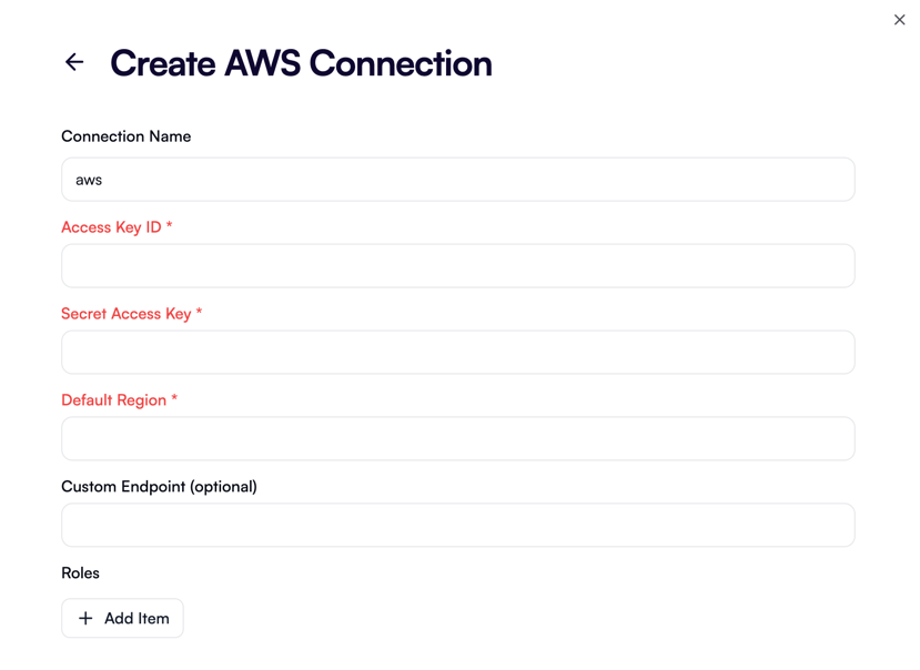 Create AWS connection