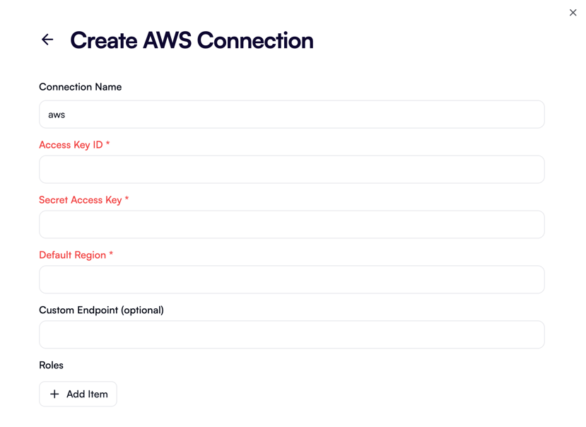Create AWS connection