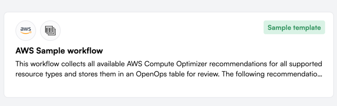 AWS sample workflow