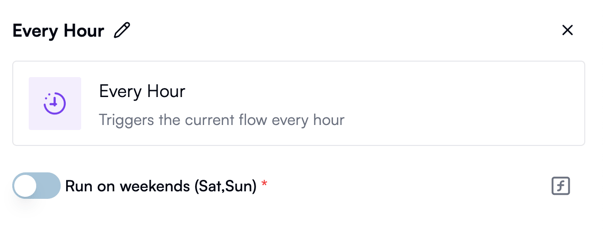 Every hour