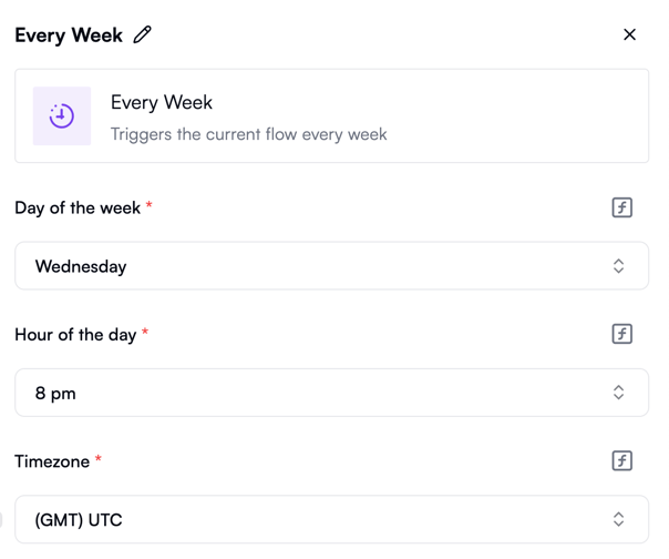 Every week