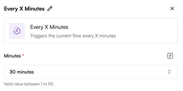 Every X minutes