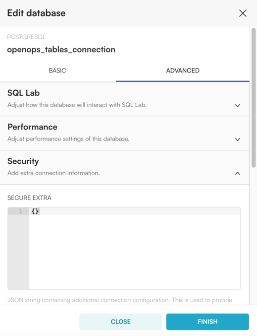 Edit database popup