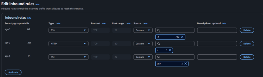 New inbound rules