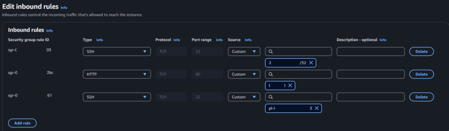 New inbound rules