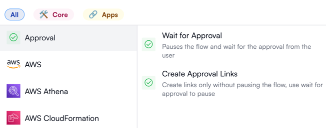 Approval actions