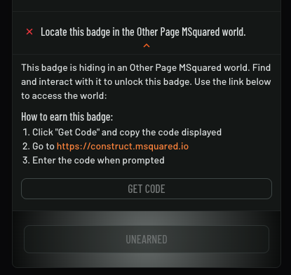 Experience Code Modal
