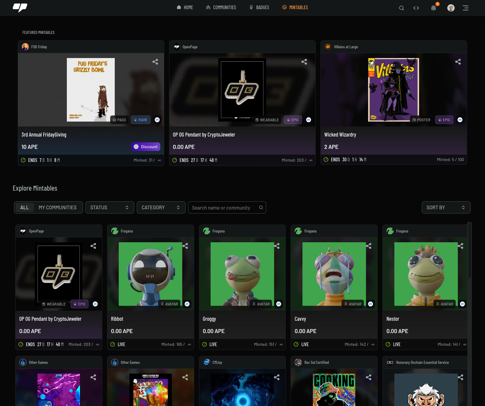 screenshot-mintables-page