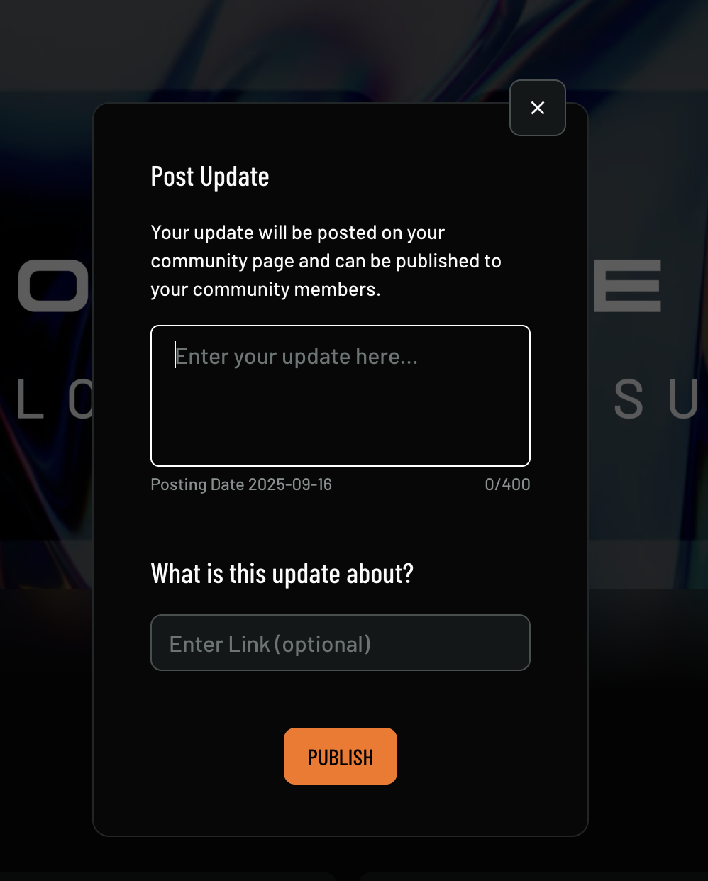 Post Update Modal