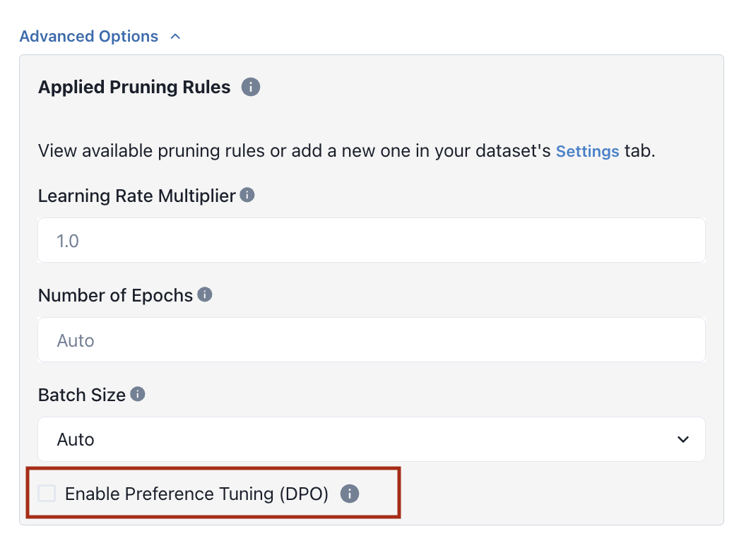 Enable Preference Tuning