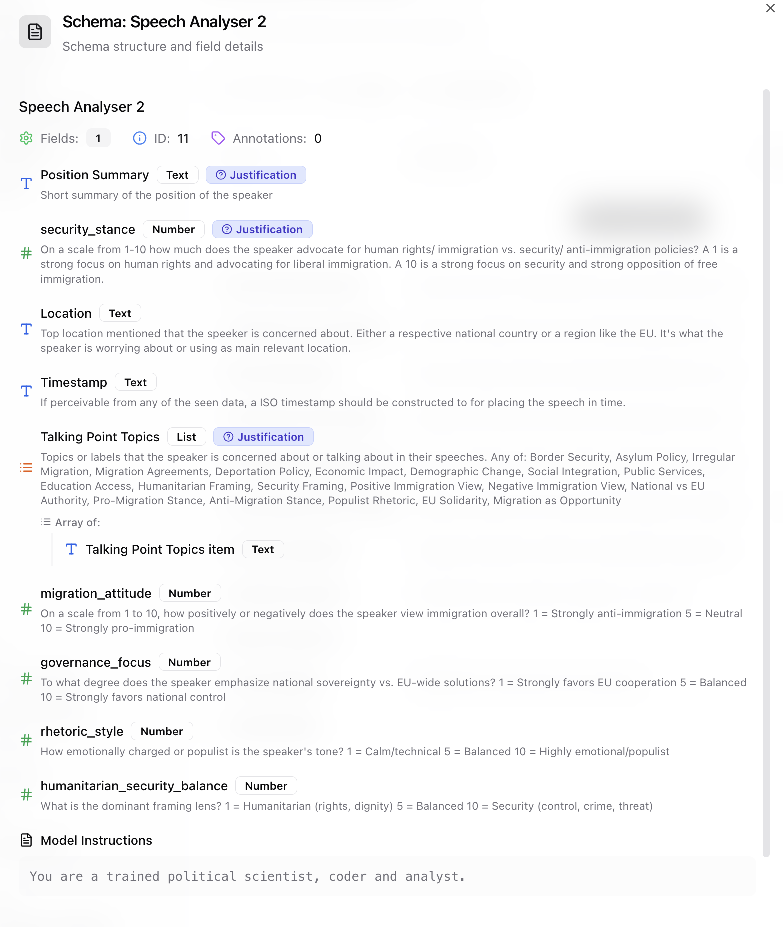 Example annotation schema