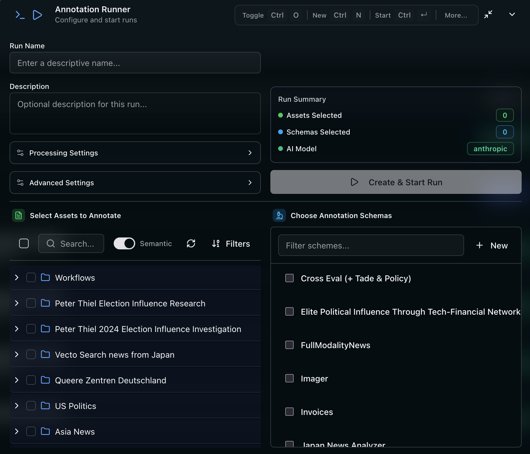 Configure an analysis