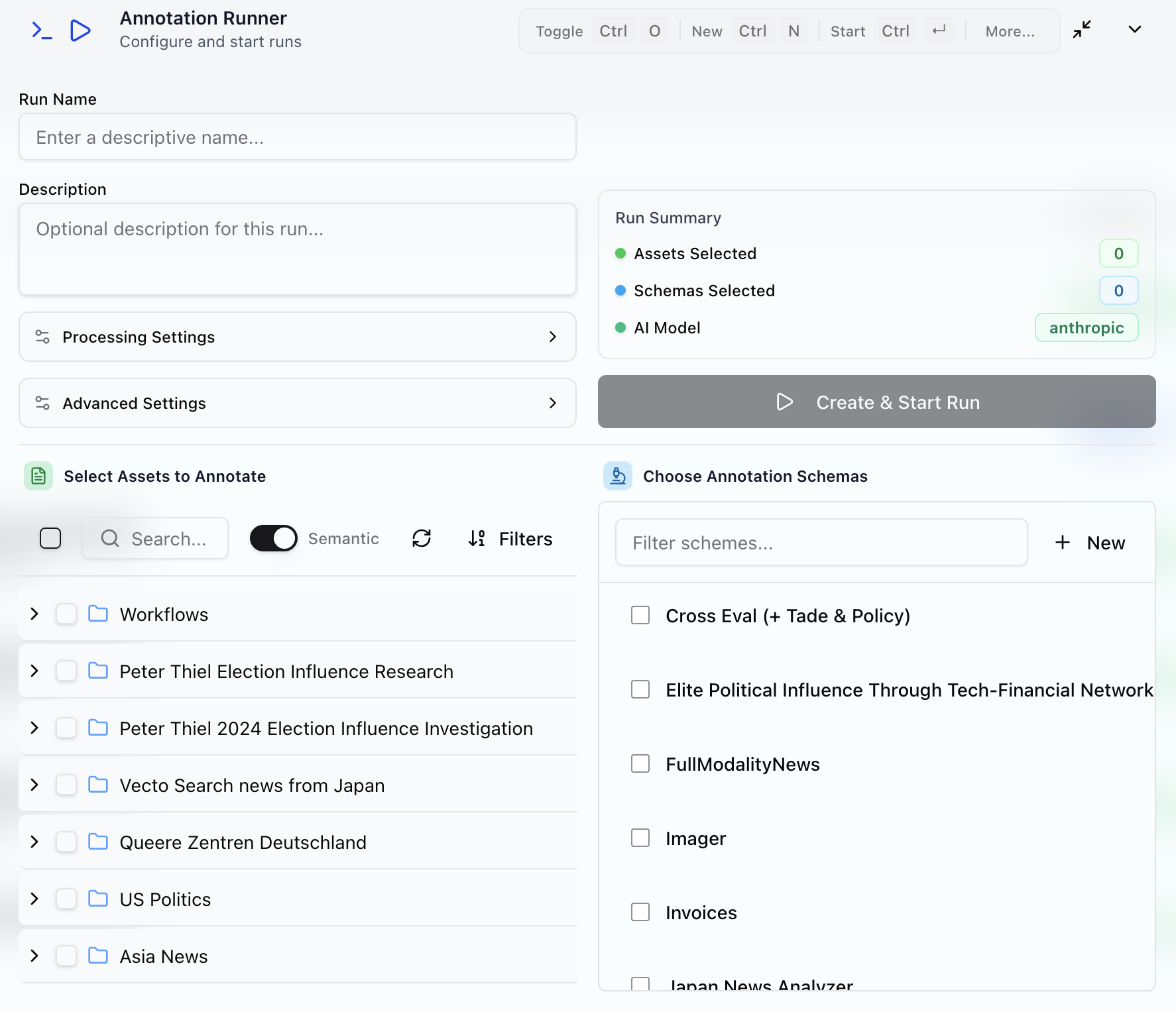 Configure an analysis