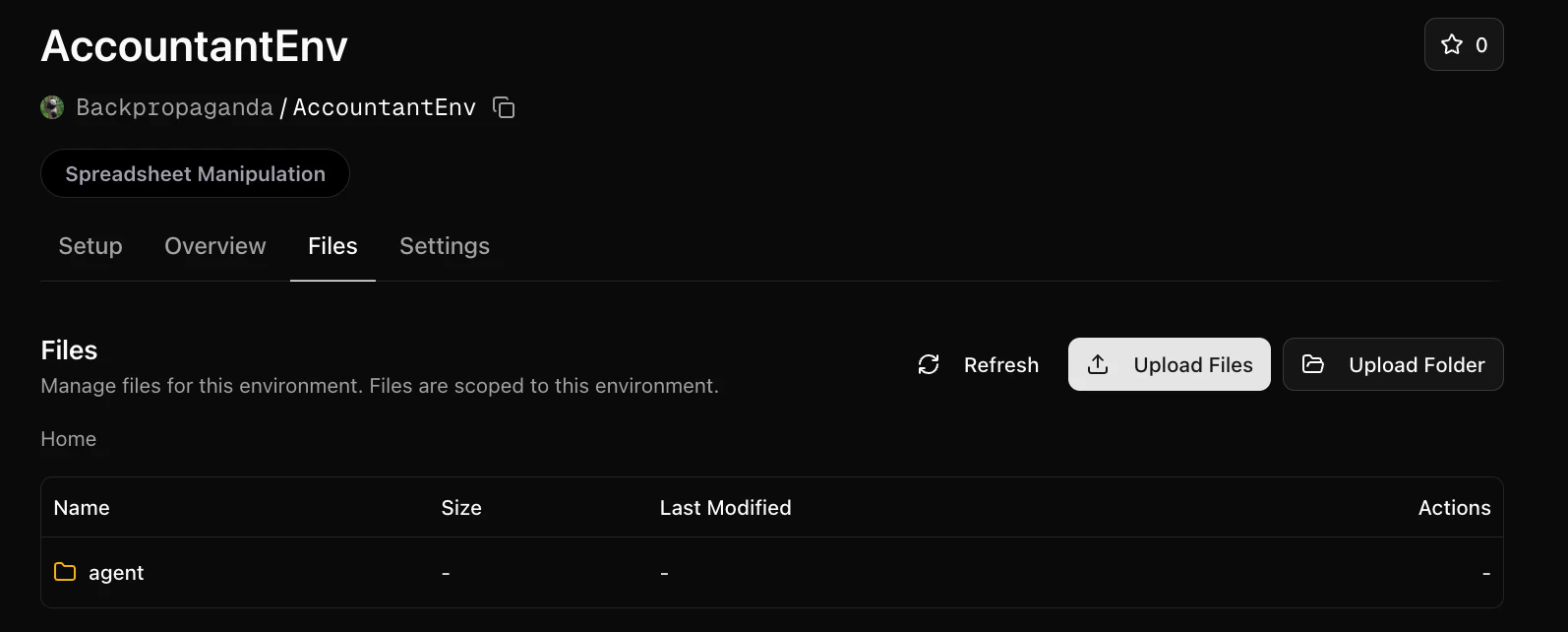 Uploading agent files