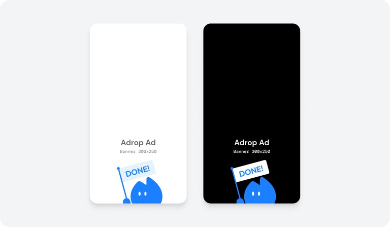 Comparison of light mode and dark mode ad creatives
