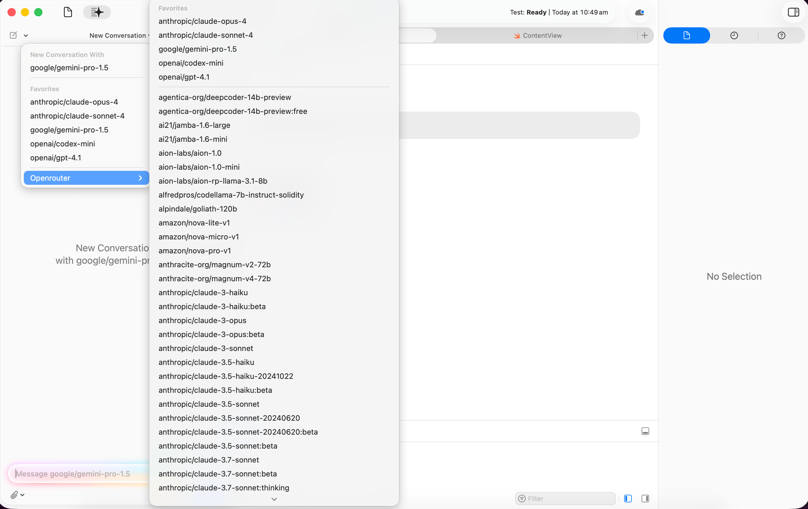 Xcode Chat Interface