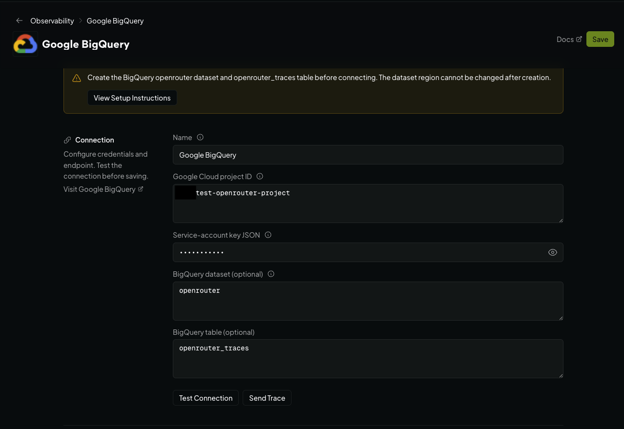 BigQuery Configuration