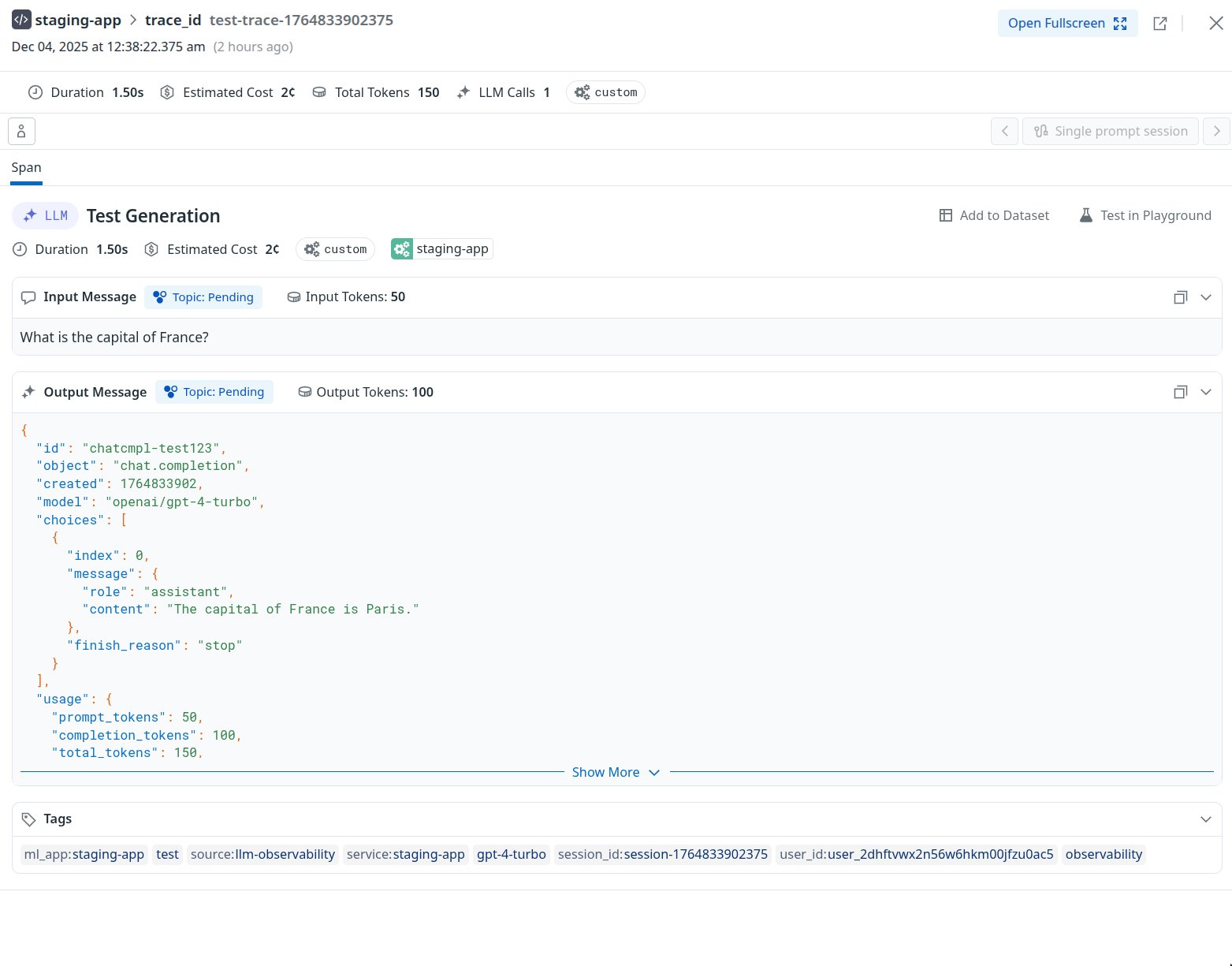 Datadog Trace