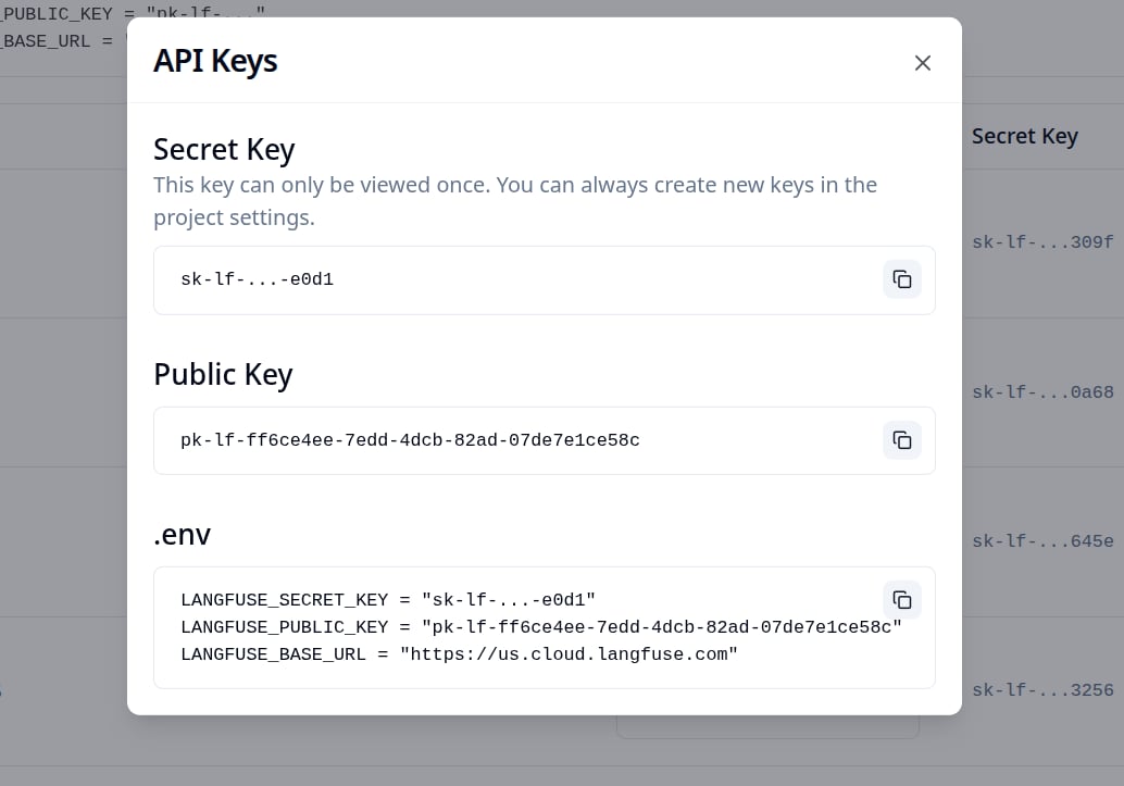 Langfuse API Keys