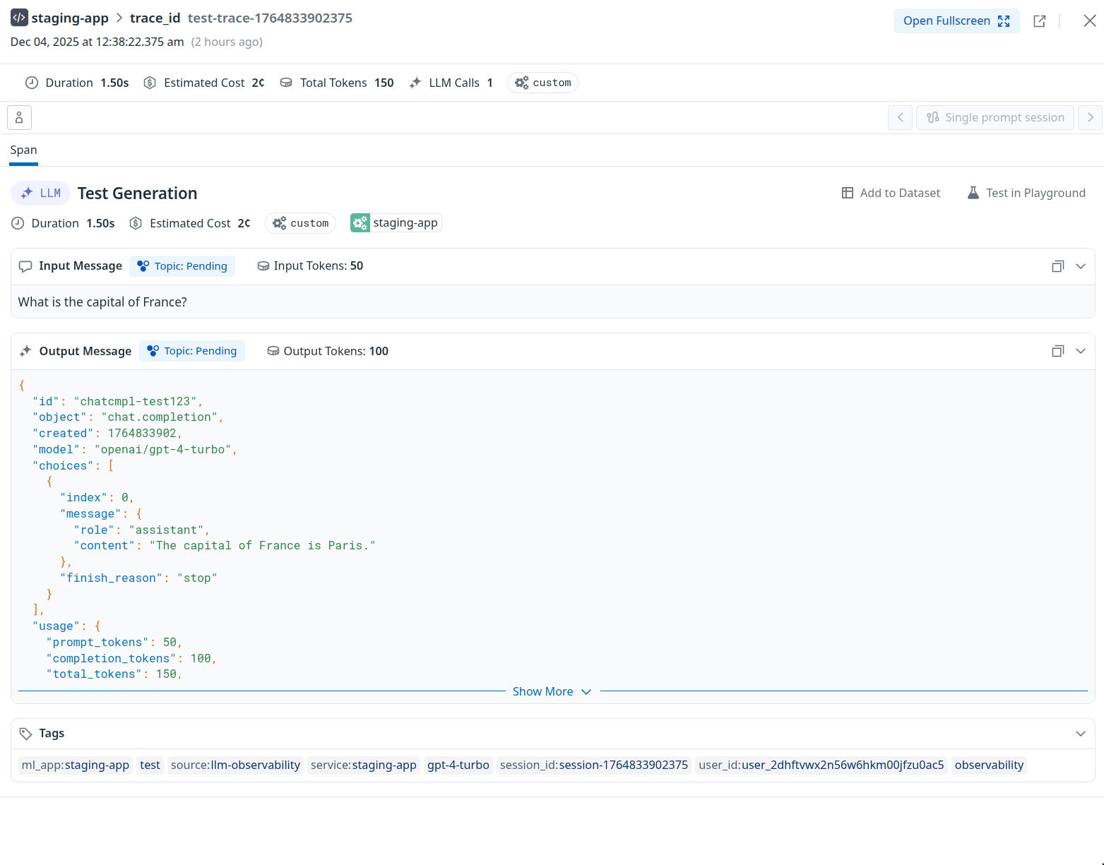 Datadog Trace