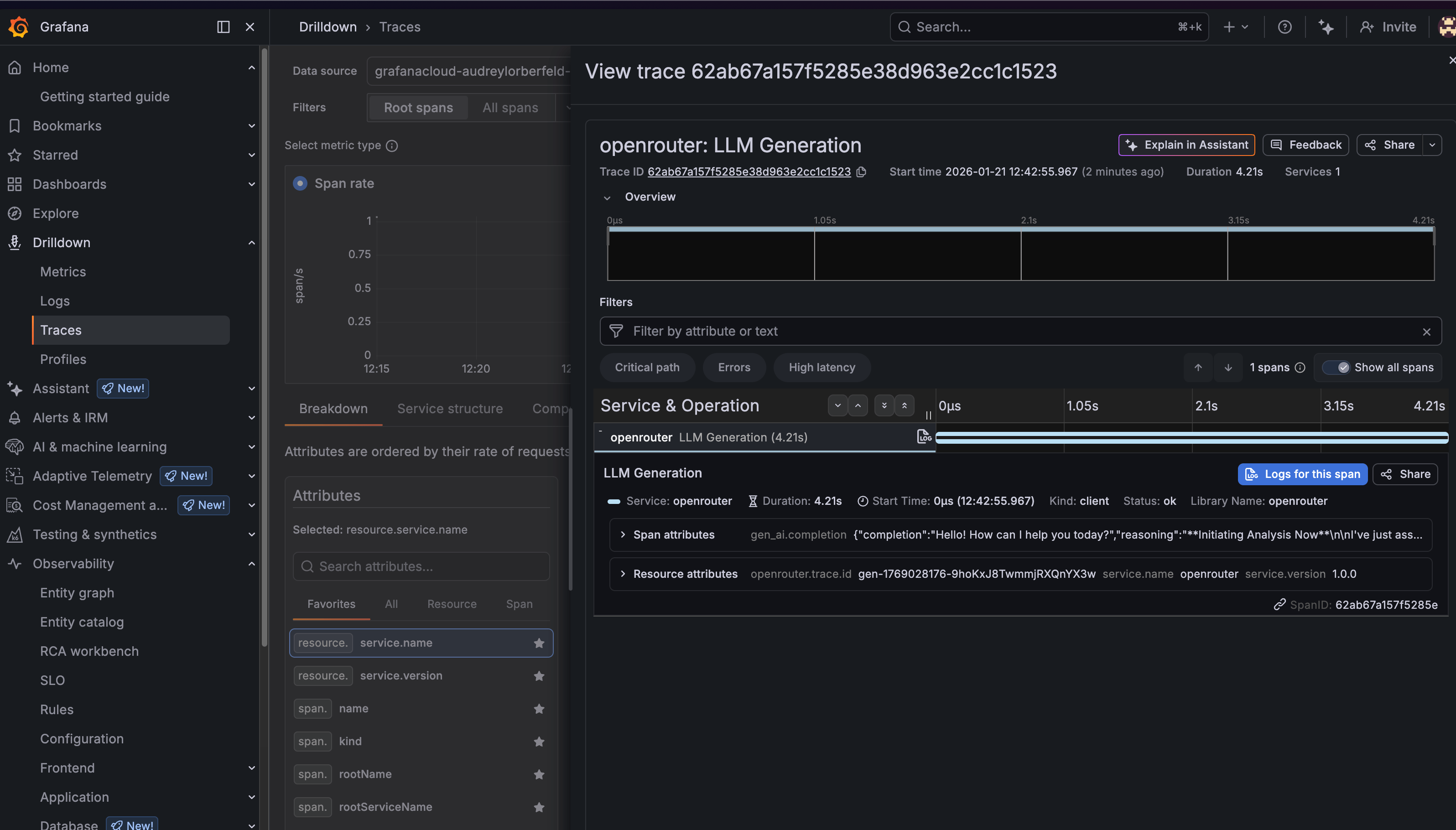 Grafana Cloud 追踪