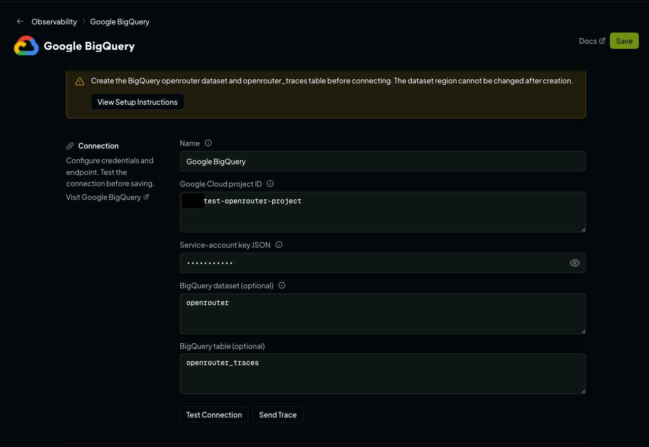 BigQuery Configuration