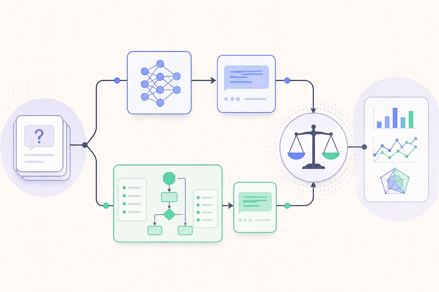 An identical prompt traveling through raw and SERV reasoning paths for comparison
