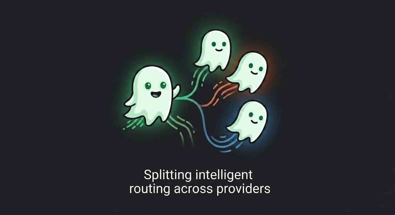 Multiple OpenTracy ghosts fanning out to different providers — one router, many models