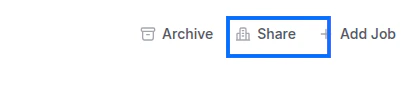 Focused crop of the folder header showing the Share button highlighted between Archive and Add Job.