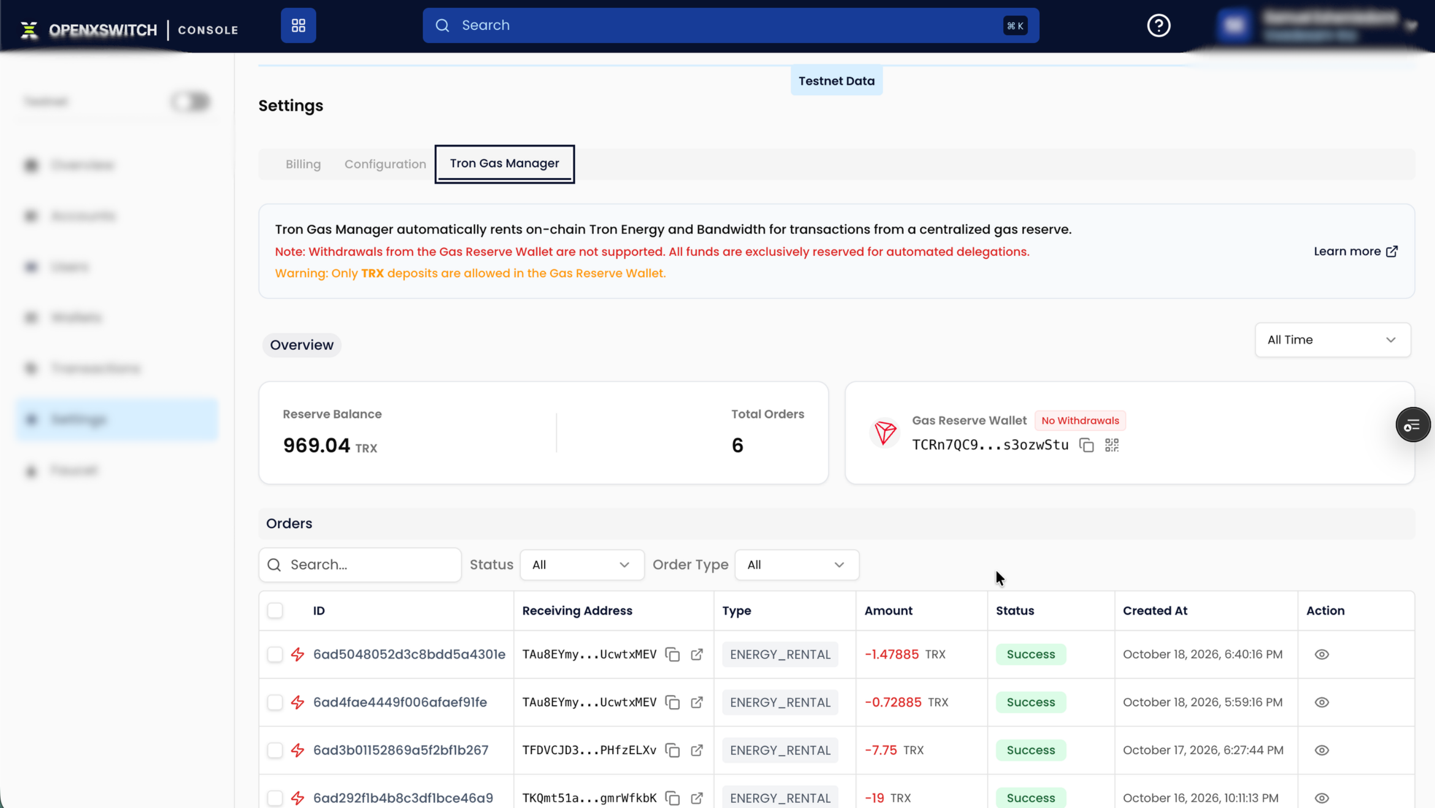 Tron Gas Manager Overview